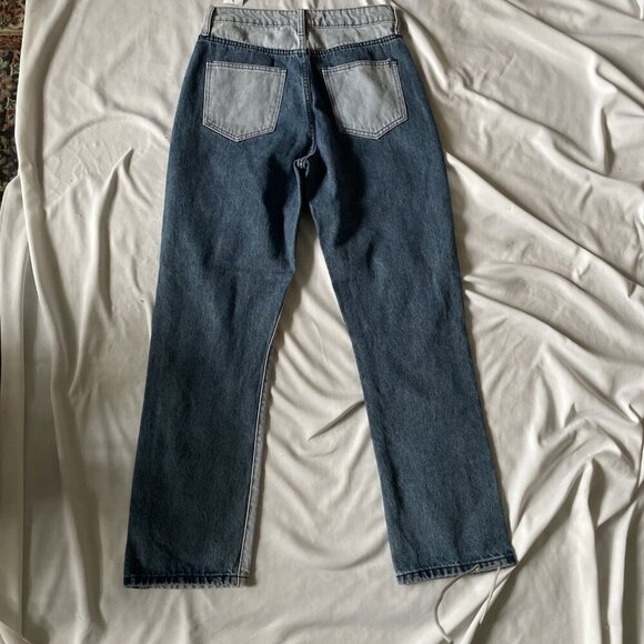Colorblock Patchwork Blue Jeans Womens Size 8 By Rue21 100% Cotton Straight-Leg - Picture 8 of 10
